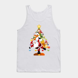 Santa and Friends Funny Transparent Christmas Tree Tank Top